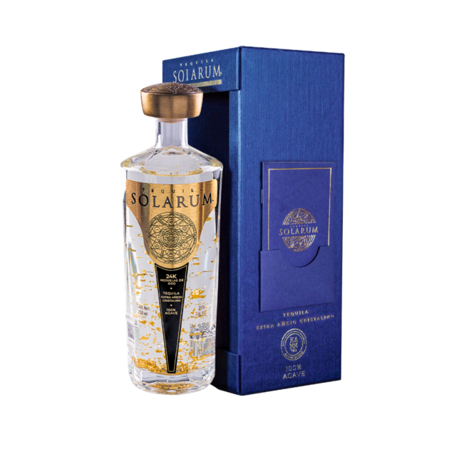 Solarum Extra Anejo Cristalino Tequila (Gold Flakes) 6/750ml